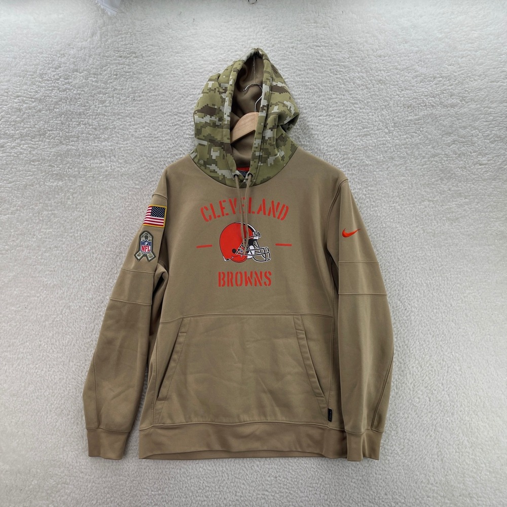 Cleveland Browns Hoodie Mens L Beige Nike Salute to Service Military NFL Sports